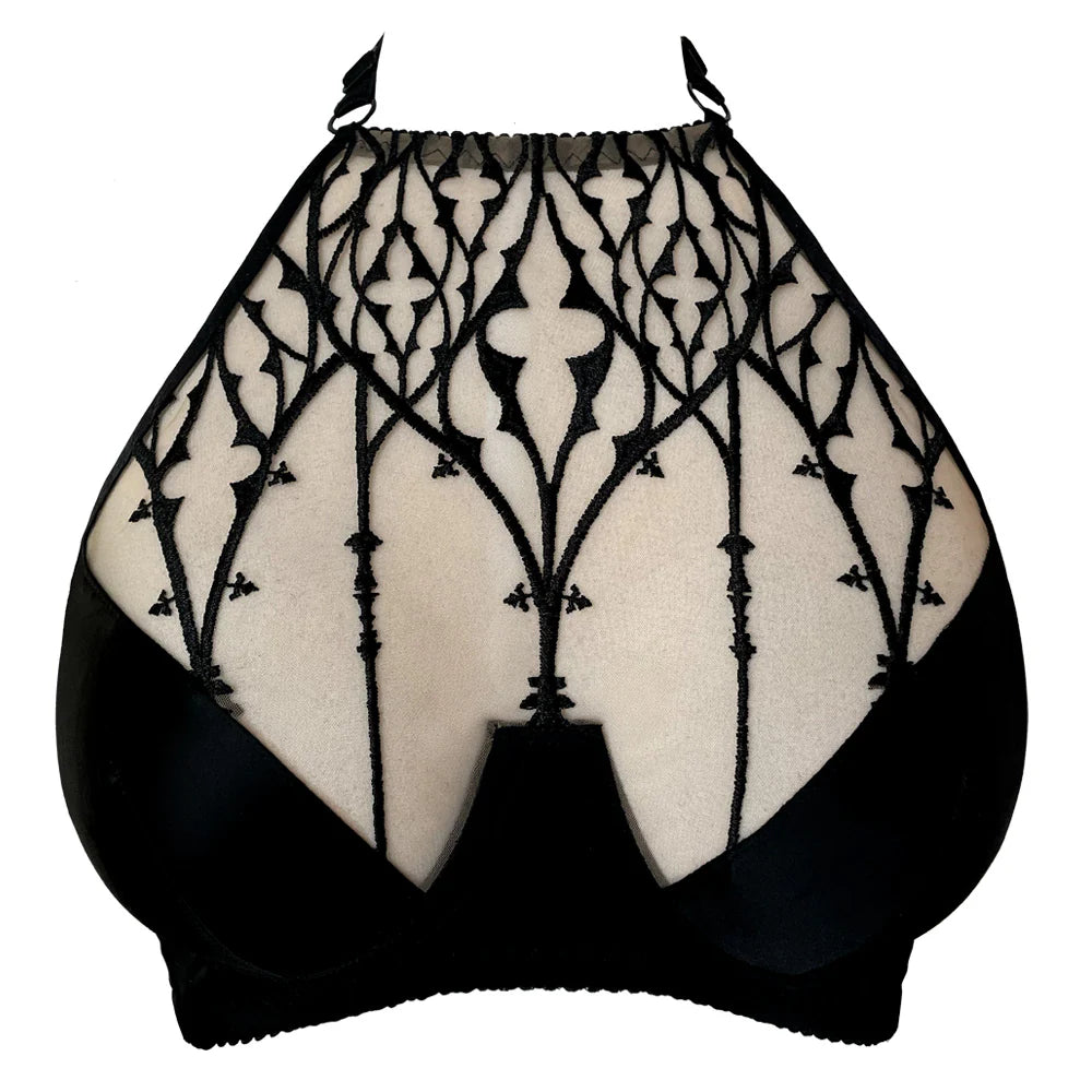 RTO - DOGMA EMBROIDERY HALTER BRA HALF CUPS