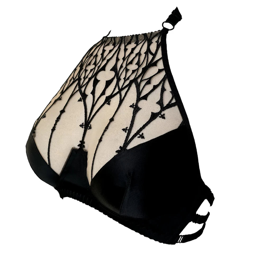 RTO - DOGMA EMBROIDERY HALTER BRA HALF CUPS