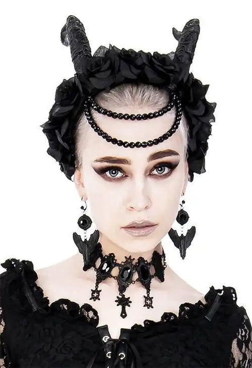 Black Gothic Angel Earrings