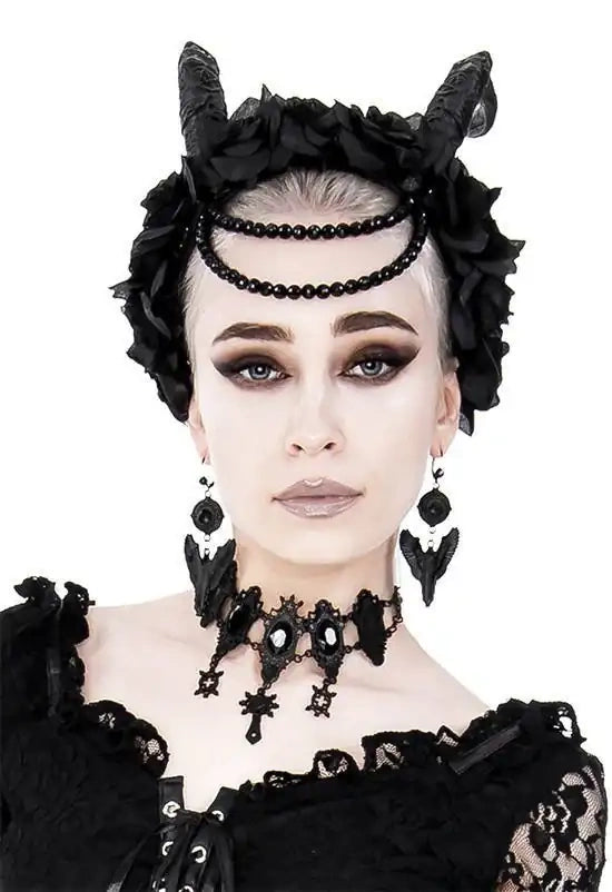 Black Gothic Angel Earrings