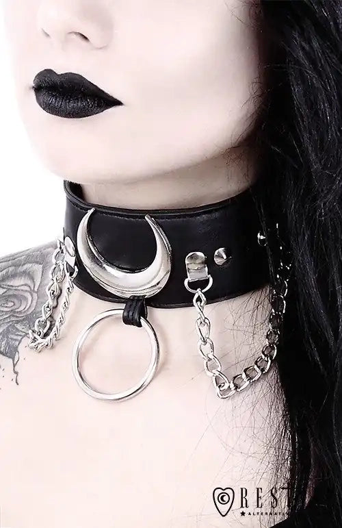 Black gothic Moon Choker "IRON MOON COLLAR"