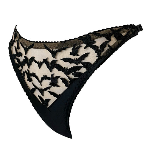BATS EMBROIDERY THONG