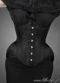 "WH BROCADE UNDERBUST" Black jacuard hourglass corset gothic