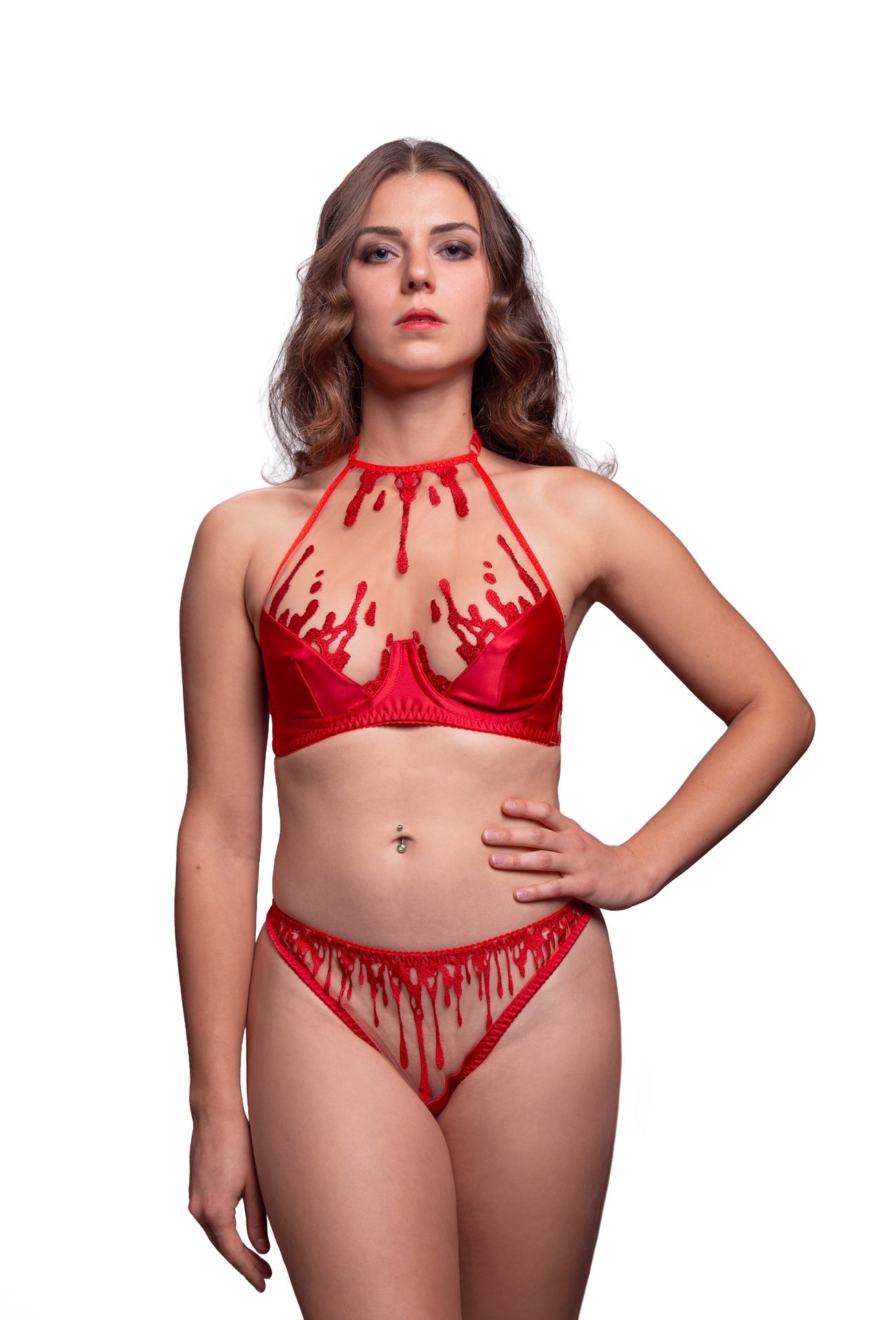 PRE-ORDER - VIDENOIR - CRIMSON HALTER BRA