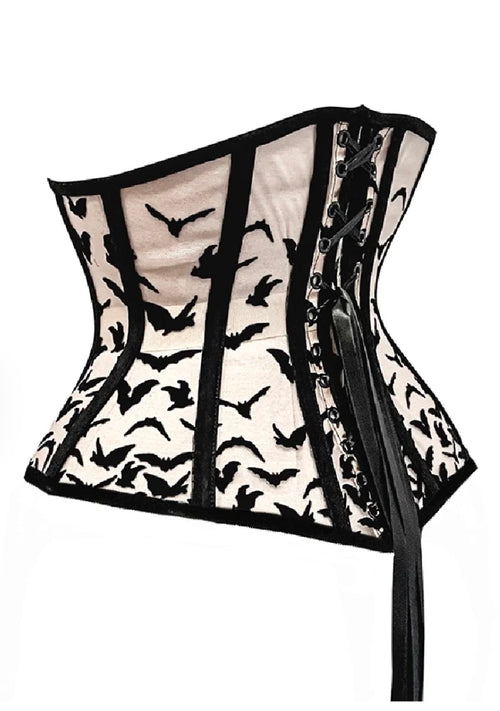BATS CLOUD DECORATIVE UNDERBUST - NUDE MESH